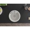 Mexen Diego granitische gootsteen 1-kompartment 488 x 480 mm, wit, chroom sifon - 6512481000-20