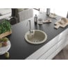 Mexen Diego Granitspüle einbecken 488 x 480 mm, beige, Chrom-Siphon - 6512481000-69