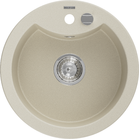 Mexen Diego Granitspüle 1-beckig 488 x 480 mm, beige, Siphon Chrom - 6512481000-69
