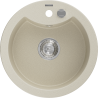 Mexen Diego évier en granit à 1 bac 488 x 480 mm, beige, siphon chromé - 6512481000-69