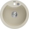 Mexen Diego Granitspüle einbecken 488 x 480 mm, beige, Chrom-Siphon - 6512481000-69