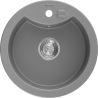 Mexen Diego zlewozmywak granitowy 1-komorowy 488 x 480 mm, szary, syfon chrom - 6512481000-71
