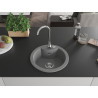 Mexen Diego granit gootsteen 1-komor 488 x 480 mm, grijs, sifon chroom - 6512481000-71