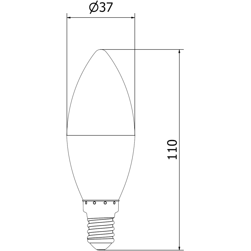 Mexen Nova 10x Λάμπα LED E14, C37, 8W, Θερμό - 3000K, 840 lm - L102-E14-0830-01x10