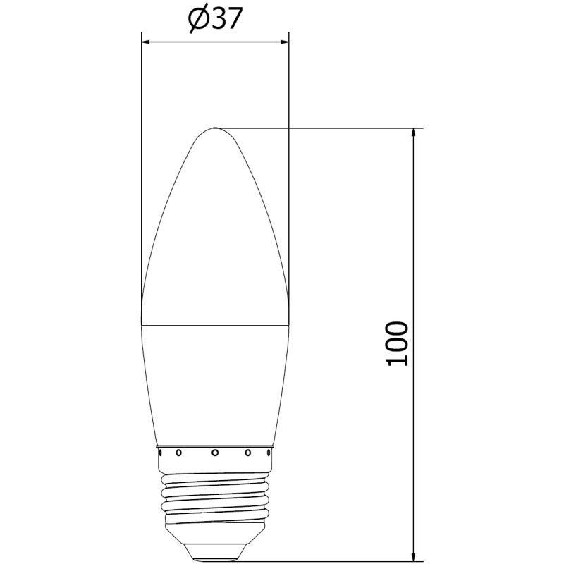 Mexen Nova 10x LED-lamppu E27, C37, 5W, Lämmin - 3000K, 525 lm - L102-E27-0530-01x10