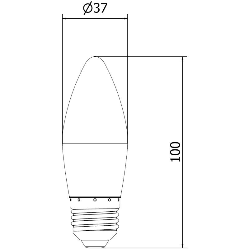 Mexen Nova 10x Bombilla LED E27, C37, 8W, Cálida - 3000K, 840 lm - L102-E27-0830-01x10