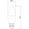 Mexen Nova 10x Bombilla LED E27, C37, 10W, Cálida - 3000K, 1055 lm - L102-E27-1030-01x10