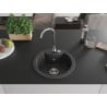 Mexen Diego Granitspüle 1-Becken 488 x 480 mm, schwarz, Chrom-Siphon - 6512481000-77