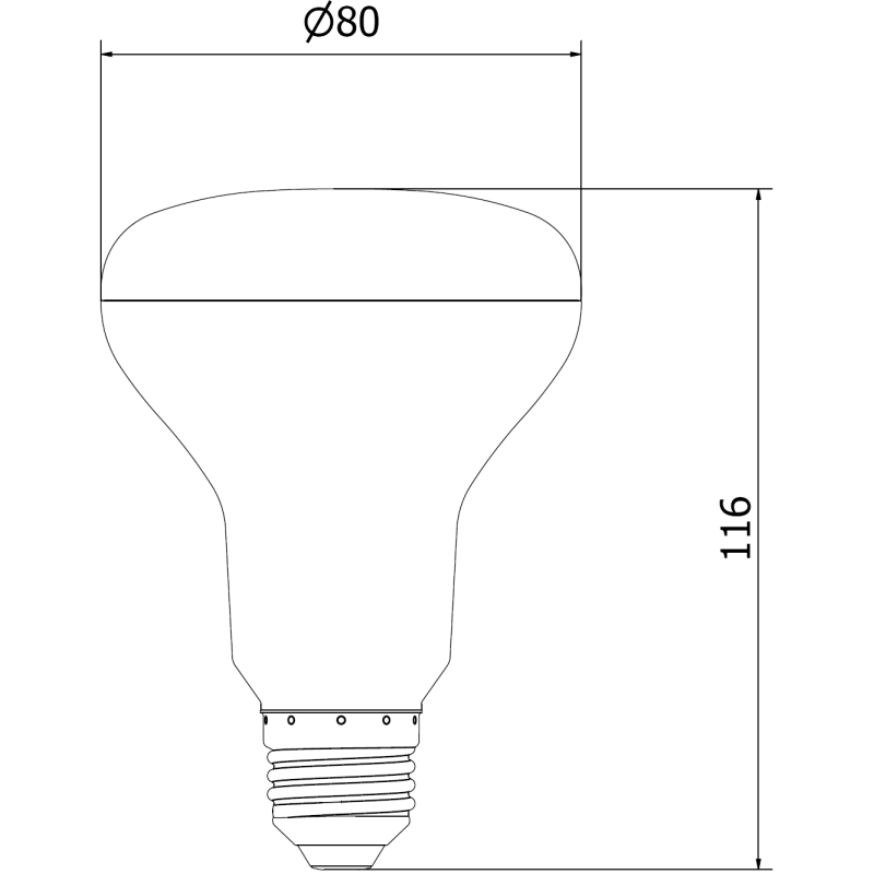 Mexen Nova 10x LED spuldze E27, R80, 12W, Auksts - 6500K, 1260 lm - L105-E27-1265-01x10