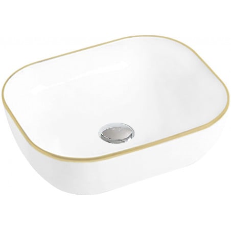 Mexen Mirabel lavabo à poser 50 x 40 cm, blanc/or - 22115005
