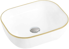 Mexen Mirabel lavabo à poser 50 x 40 cm, blanc/or - 22115005