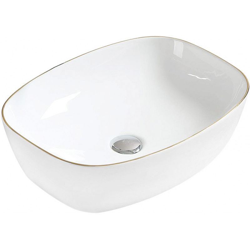 Mexen Lita opzetwastafel 49 x 37 cm, wit/goud - 22124905