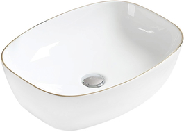 Mexen Lita lavabo da appoggio 49 x 37 cm, bianco/oro - 22124905