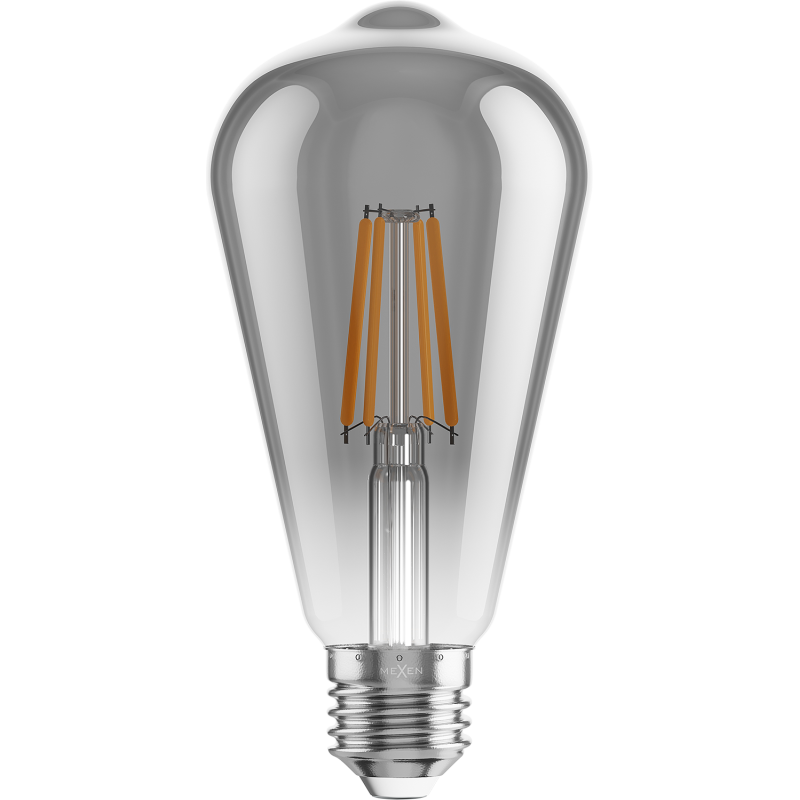 Mexen Vintis 3x Λάμπα LED Filament E27, ST64, 6W, Zεστή - 2700K, 510 lm, smoke - L152-E27-0627-70x03