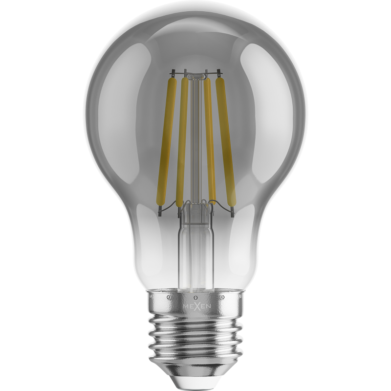 Mexen Vintis 6x LED Filament Bulb E27, A60, 4W, Warm - 2200K, 280 lm, smoke - L150-E27-0422-70x06