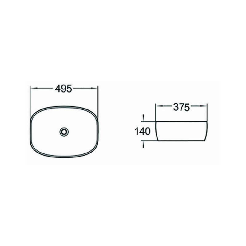 Mexen Lita lavabo da appoggio 49 x 37 cm, bianco/oro - 22124905