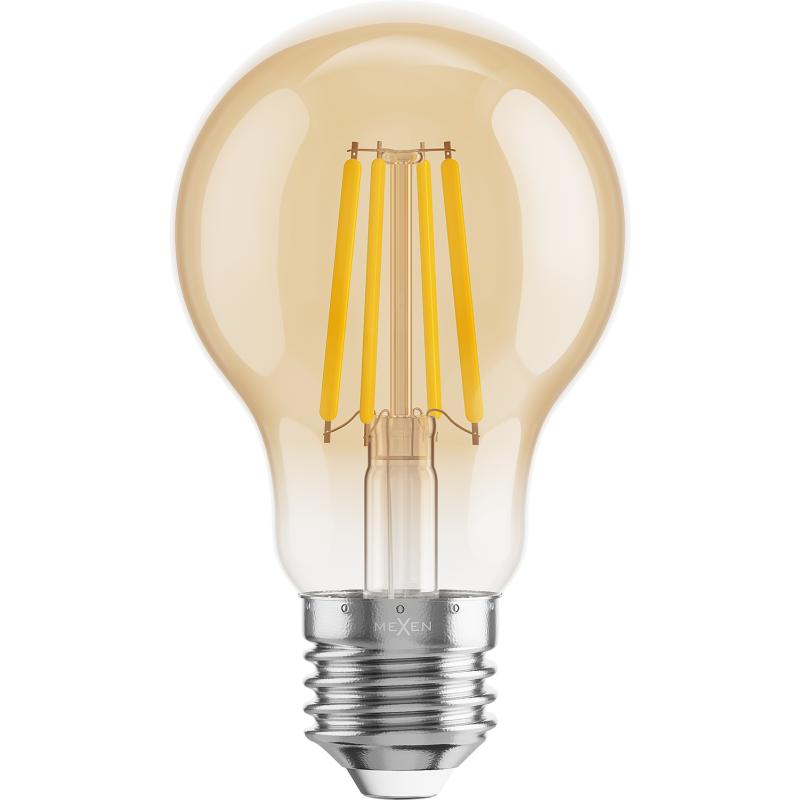 Mexen Vintis 10x LED filamenta spuldze E27, A60, 6W, Silta - 2700K, 600 lm, dzintara - L150-E27-0627-50x10