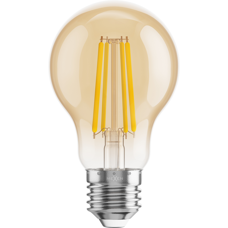 Mexen Vintis 6x LED filamenta spuldze E27, A60, 8W, Silta - 2700K, 750 lm, Dzintars - L150-E27-0822-50x06 - L150-E27-0827-50x06