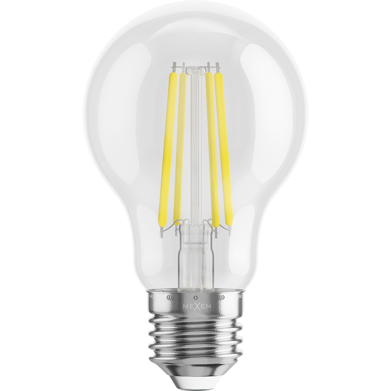 Mexen Vintis 10x LED filamenta spuldze E27, A60, 8W, Aukstā - 6500K, 1055 lm, caurspīdīgs - L150-E27-0865-00x10