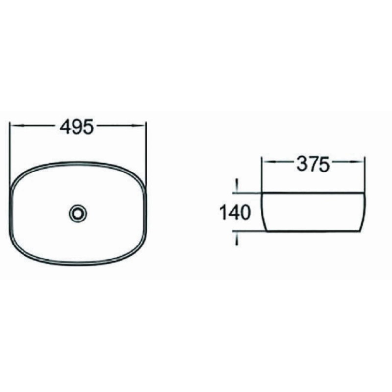 Mexen Lita countertop sink 49 x 37 cm, white/black - 22124907