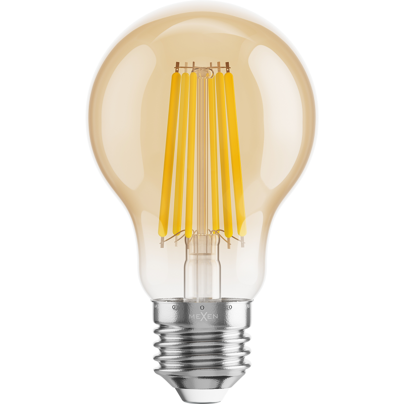 Mexen Vintis 10x LED kvēlspuldze E27, A60, 12W, Silta - 2700K, 1125 lm, dzintara - L150-E27-1227-50x10