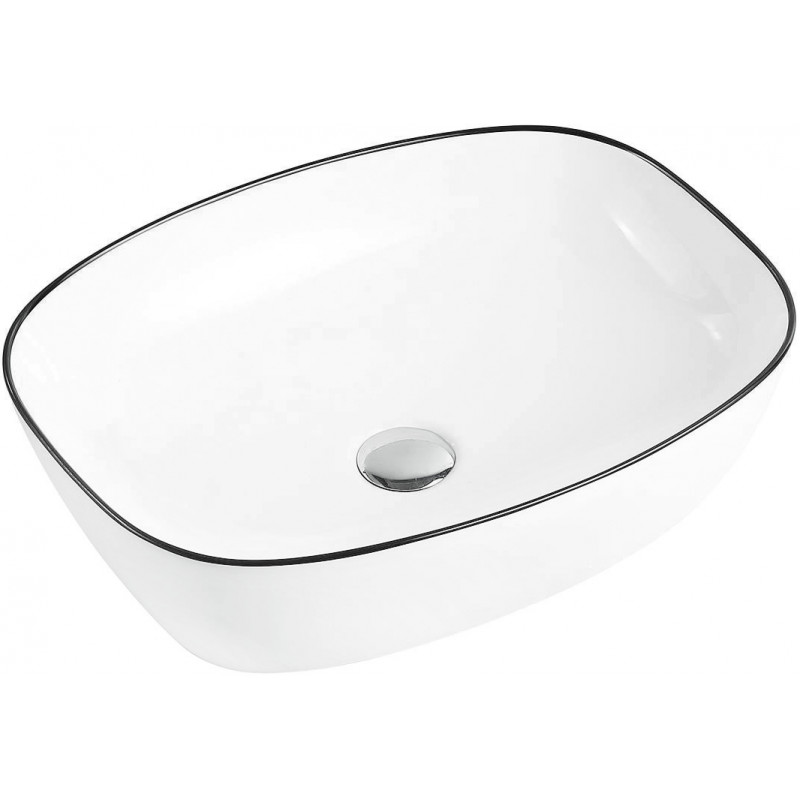 Mexen Lita lavabo sobre encimera 49 x 37 cm, blanco/negro - 22124907