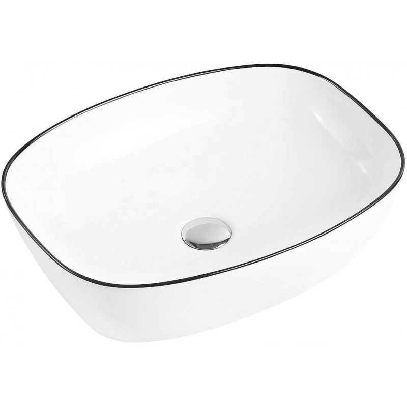 Mexen Lita lavandino da appoggio 49 x 37 cm, bianco/nero - 22124907