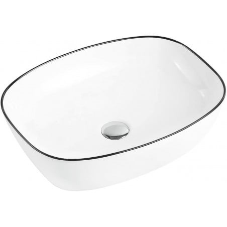 Mexen Lita Aufsatzwaschbecken 49 x 37 cm, weiß/schwarz - 22124907