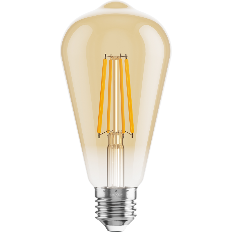 Mexen Vintis 6x LED E27, ST64, 8W, Siltā - 2200K, 750 lm, dzintara krāsas - L152-E27-0822-50x06