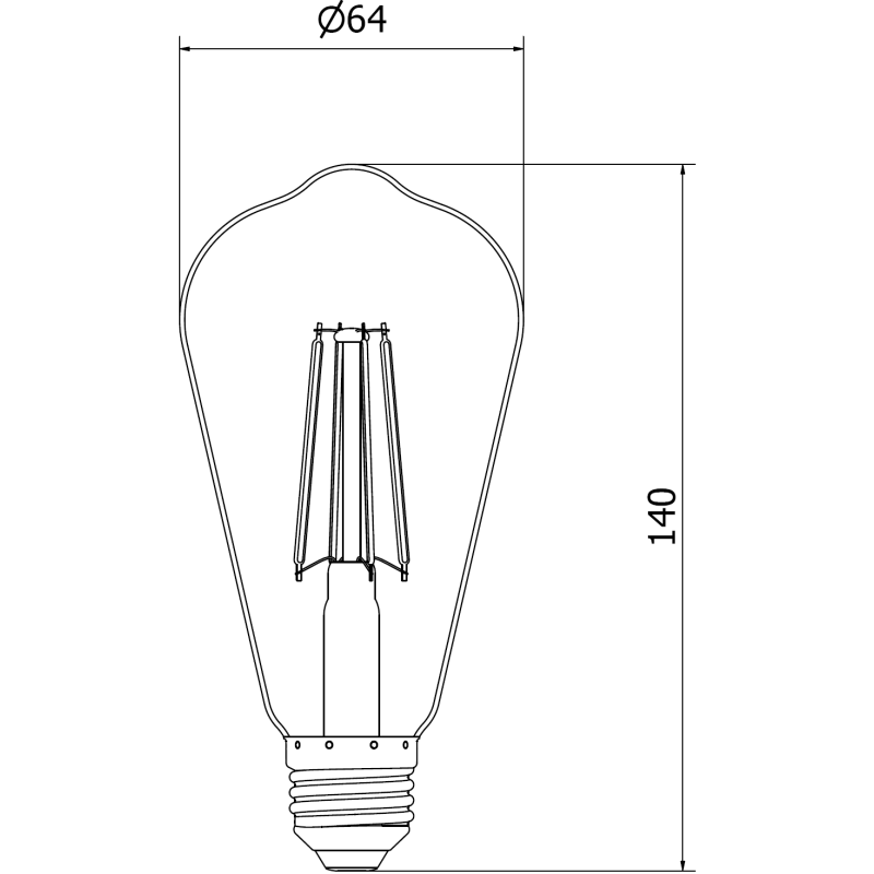 Mexen Vintis 10x Filamenta LED spuldze E27, ST64, 8W, Aukstā - 6500K, 1055 lm, caurspīdīga - L152-E27-0865-00x10
