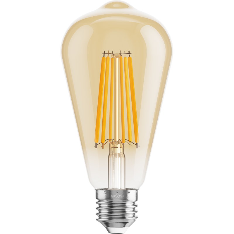 Mexen Vintis 10x LED diegu spuldze E27, ST64, 10W, Silta - 2200K, 910 lm, dzintara krāsa - L152-E27-1022-50x10