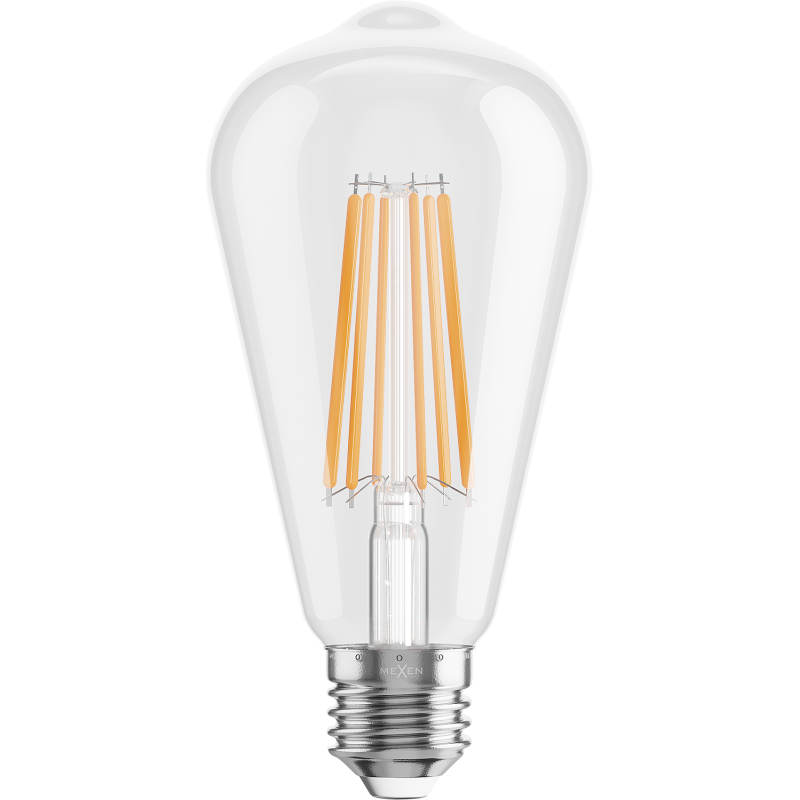 Mexen Vintis 6x LED spuldze ar pavedienu E27, ST64, 10W, Silta - 2700K, 1320 lm, caurspīdīga - L152-E27-1027-00x06
