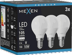 Mexen Nova 3x Ampoule LED E14, G45, 1W, Neutre - 4000K, 105 lm - L101-E14-0140-01x03