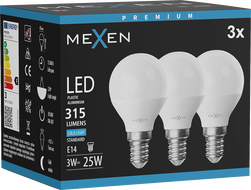 Mexen Nova 3x LED Pirn E14, G45, 3W, Külm - 6500K, 315 lm - L101-E14-0365-01x03
