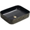 Mexen Lorita Aufsatzwaschbecken 51 x 39 cm, schwarz/gold - 22135163