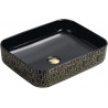 Mexen Lorita umywalka nablatowa 51 x 39 cm, czarna/złota - 22135163