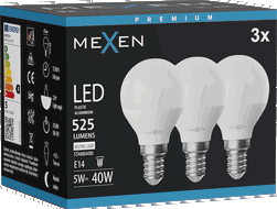 Mexen Nova 3x Ampoule LED E14, G45, 5W, Neutre - 4000K, 525 lm - L101-E14-0540-01x03