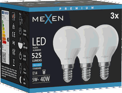 Mexen Nova 3x LED-Lampe E14, G45, 5W, Kalt - 6500K, 525 lm - L101-E14-0565-01x03