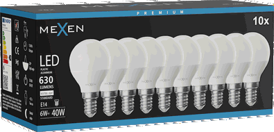 Mexen Nova 10x LED Glühbirne E14, G45, 6W, Neutral - 4000K, 630 lm - L101-E14-0640-01x10