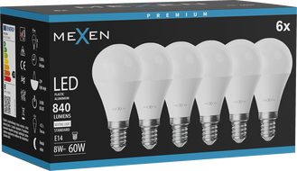 Mexen Nova 6x LED žarnica E14, G45, 8W, Nevtralna - 4000K, 840 lm - L101-E14-0840-01x06
