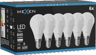 Mexen Nova 6x żarówka LED E14, G45, 8W, Neutralna - 4000K, 840 lm - L101-E14-0840-01x06