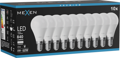 Mexen Nova 10x LED-lamp E14, G45, 8W, Neutraalne - 4000K, 840 lm - L101-E14-0840-01x10
