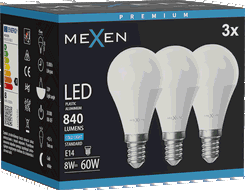 Mexen Nova 3x LED-lampa E14, G45, 8W, Kall - 6500K, 840 lm - L101-E14-0865-01x03