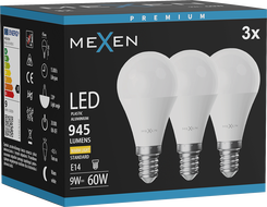 Mexen Nova 3x Ampoule LED E14, G45, 9W, Chaude - 3000K, 945 lm - L101-E14-0930-01x03