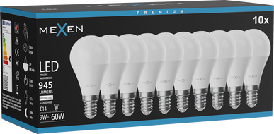 Mexen Nova 10x LED žarulja E14, G45, 9W, Neutralna - 4000K, 945 lm - L101-E14-0940-01x10