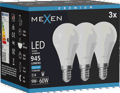 Mexen Nova 3x LED spuldze E14, G45, 9W, Auksts - 6500K, 945 lm - L101-E14-0965-01x03