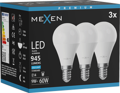 Mexen Nova 3x LED žarnica E14, G45, 9W, Hladna - 6500K, 945 lm - L101-E14-0965-01x03