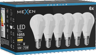 Mexen Nova 6x LED Bulb E14, G45, 10W, Warm - 3000K, 1055 lm - L101-E14-1030-01x06