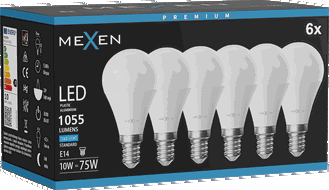 Mexen Nova 6x LED spuldze E14, G45, 10W, Auksts - 6500K, 1055 lm - L101-E14-1065-01x06