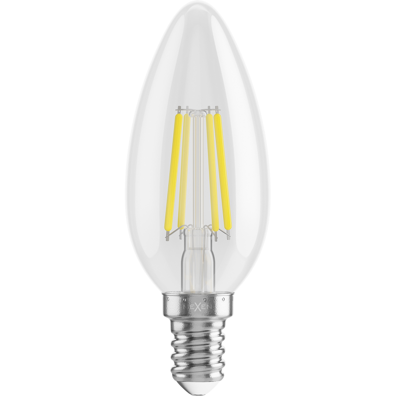 Mexen Vintis 3x LED kvēldiega spuldze E14, C35, 6W, Neitrāla - 4000K, 720 lm, caurspīdīga - L154-E14-0640-00x03